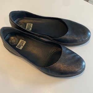 Fitflop black sparkle flats, size 9 used in excellent condition